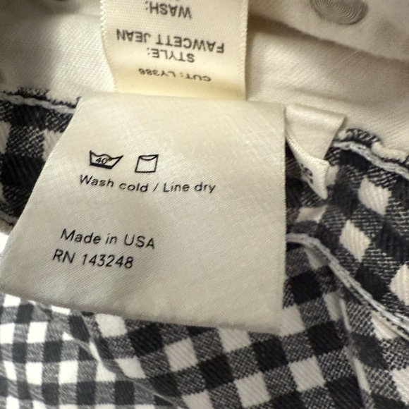 Reformation Fawcett jean women's 26 gingham check plaid preppy boho festival - Picture 14 of 15